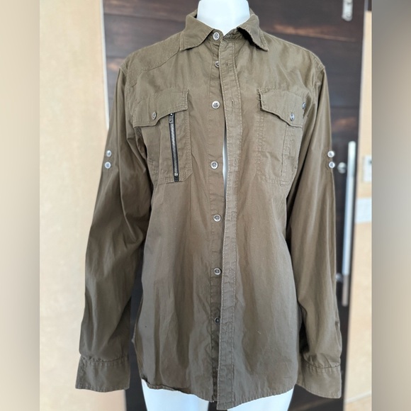 Upcycled Marc Ecko Skull Shacket - Green, Size Men's M - Picture 10 of 13